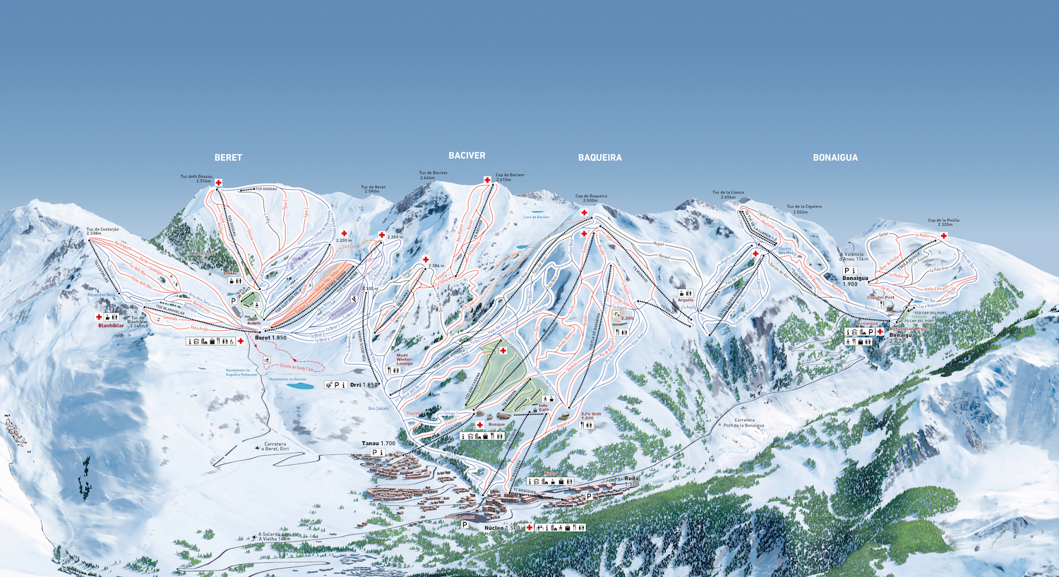 Mapa Baqueira Beret